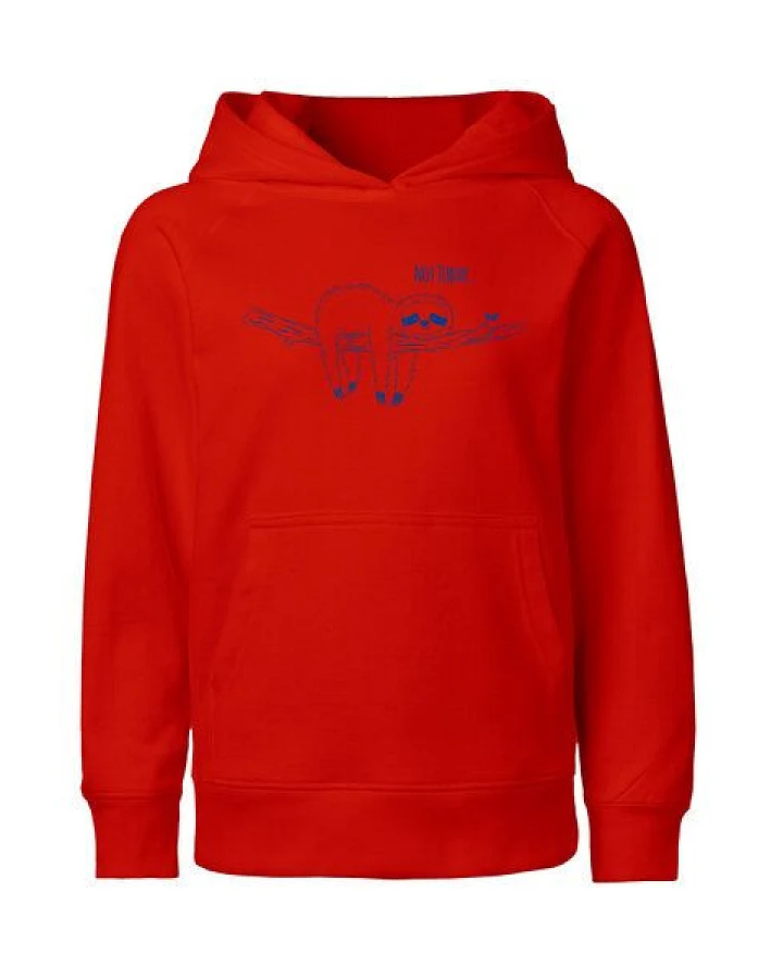 HANDGEDRUCKT "Not Today" Kinder Hoody aus reiner Biobaumwolle (kbA) Faultier Print