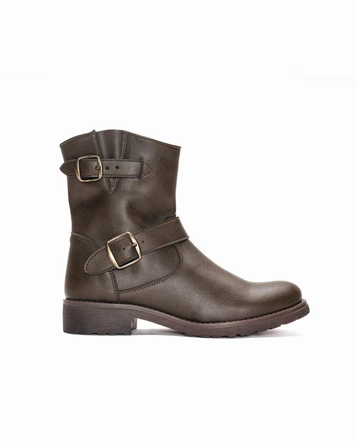 NAE Damen vegan Biker Boots Odet Grün