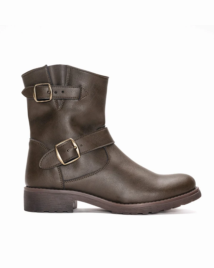 NAE Damen vegan Biker Boots Odet Grün