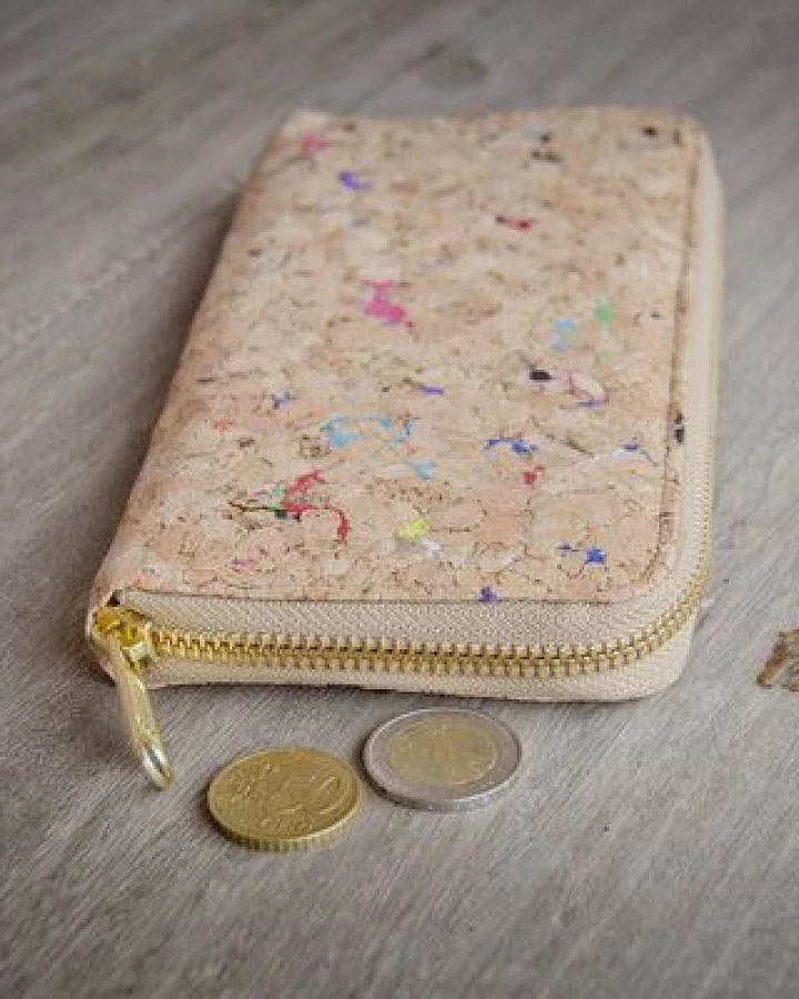 BY COPALA Portemonnaie - Wallet, Vegan Cork, Brieftasche aus Kork mit Zipper