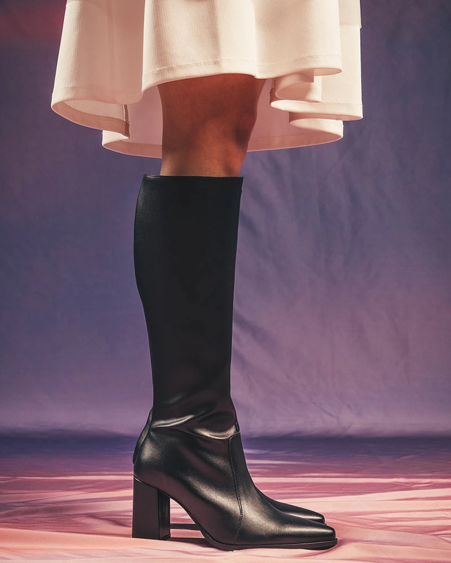 NAE Damen vegan Kniestiefel Iona Schwarz – Ansicht 2