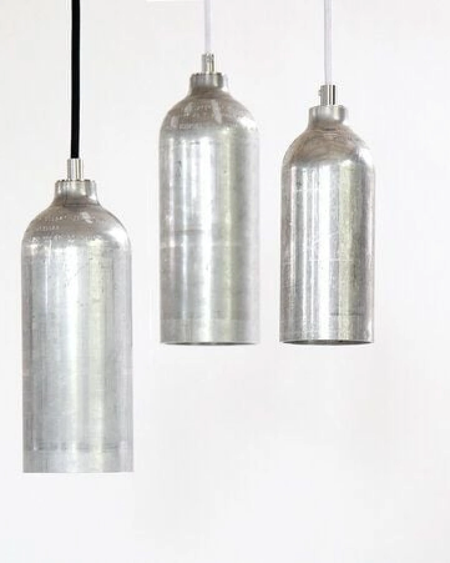 werkvoll by Lena Peter Recycling Gasflaschen - Hängleuchte FIRELIGHT silber – Ansicht 4