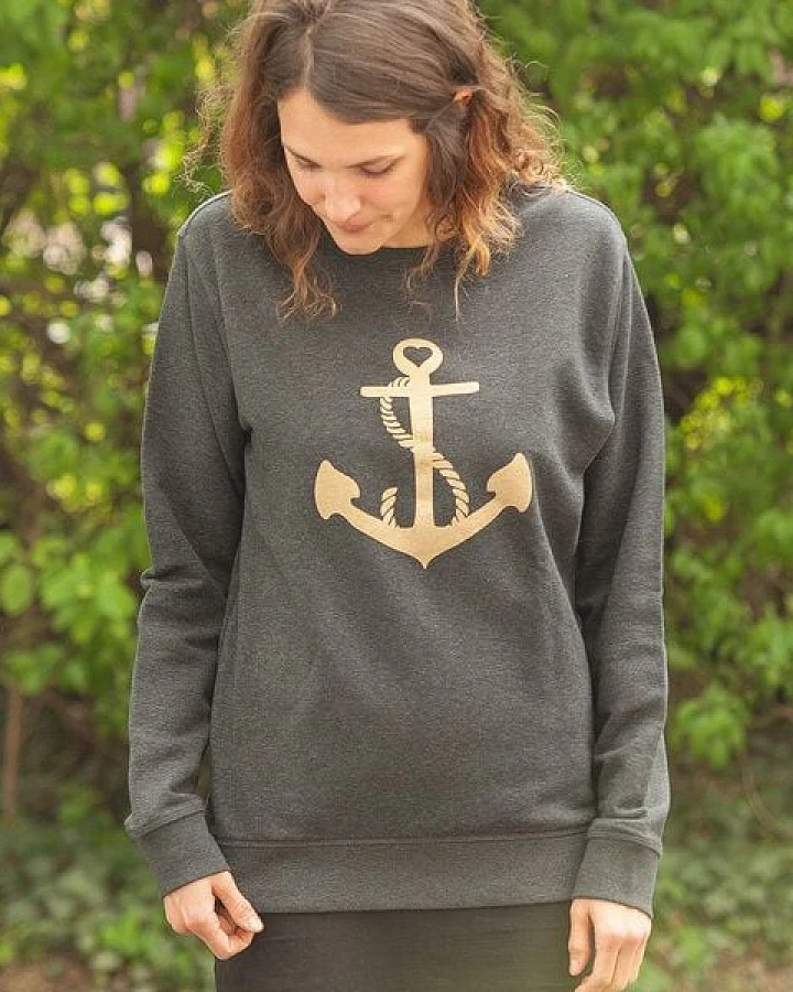 päfjes Goldener Anker Unisex Sweater - Dark Heather Grey