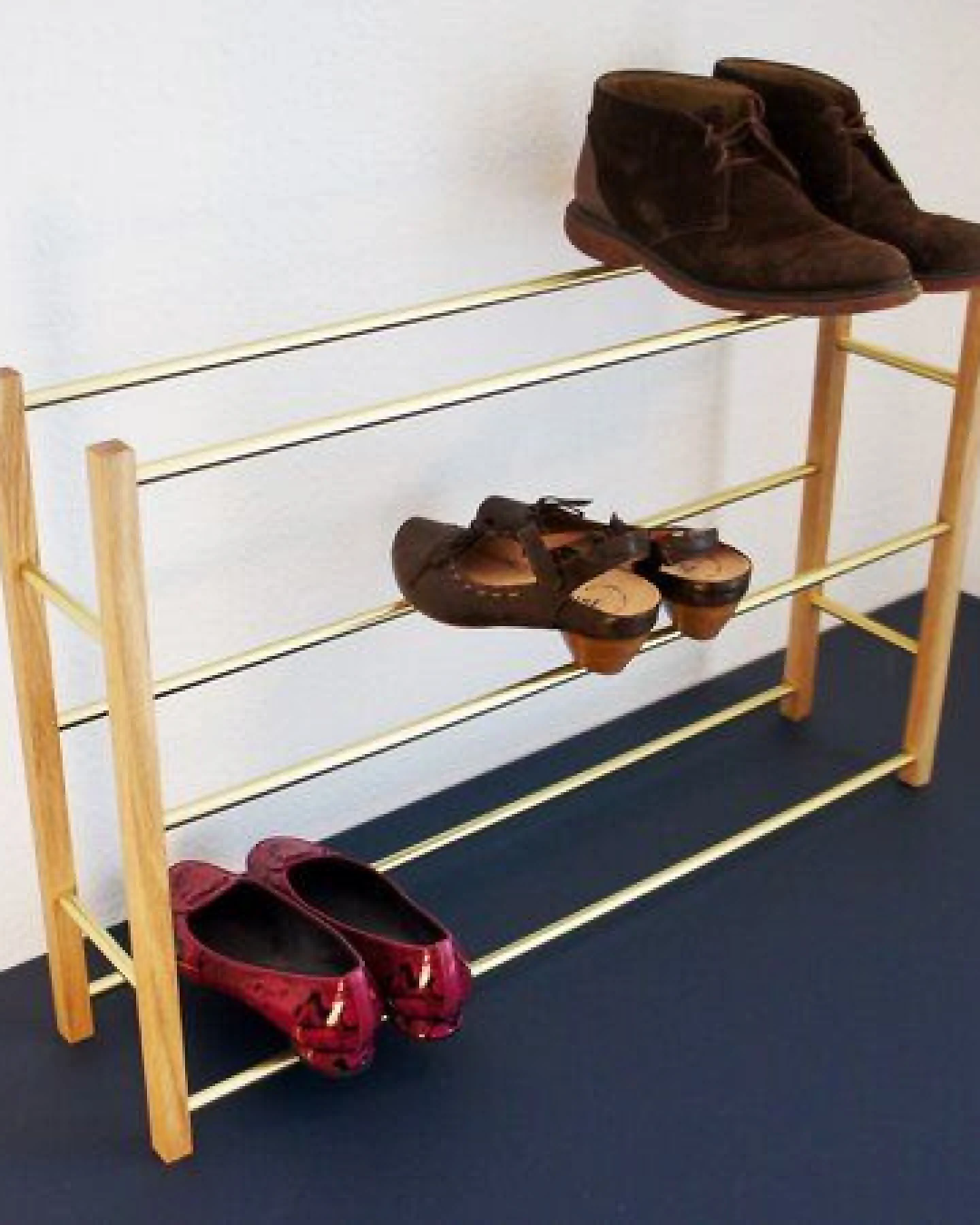 Calvill Brass & Oak Schuhregal - 10-12 Schuhpaare – Ansicht 4