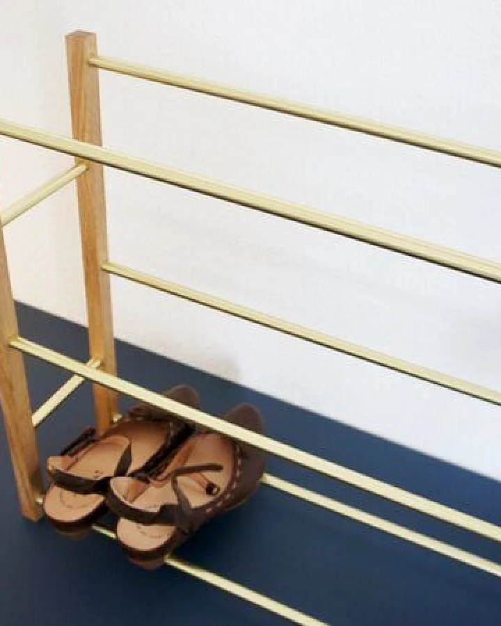 Calvill Brass & Oak Schuhregal - 10-12 Schuhpaare