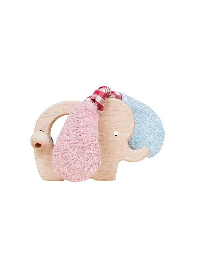 Efie rosa/hellblau Holz Elefant