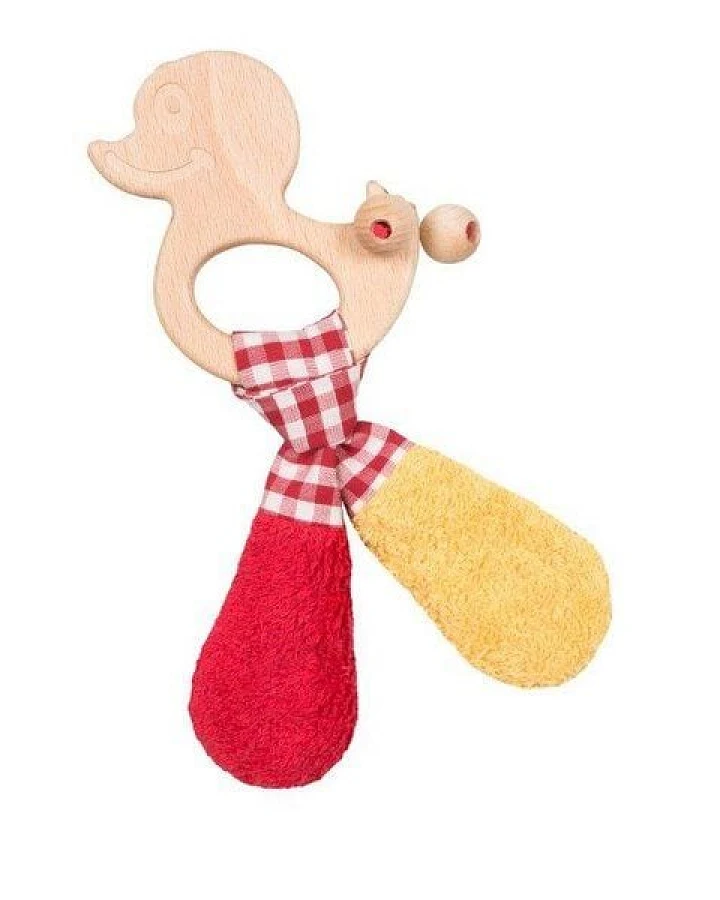Efie Greifling rot/gelb, Holz Ente