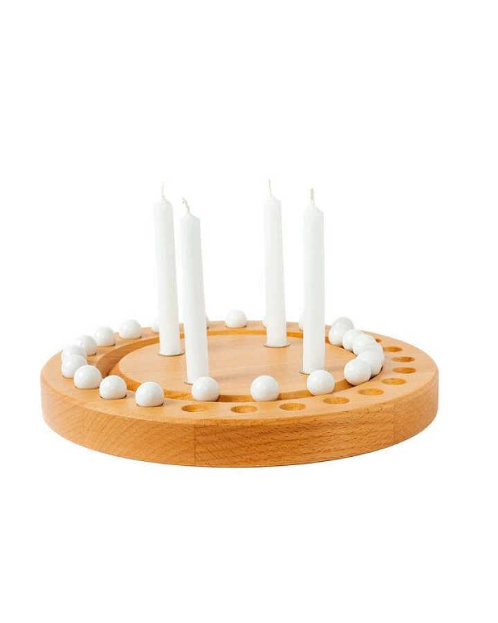 klotzaufklotz Adventskalender und Adventskranz mit Baumkerzen