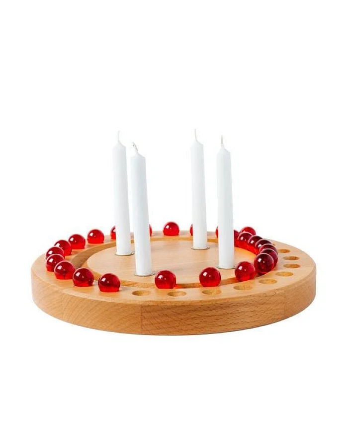 klotzaufklotz Adventskalender und Adventskranz mit Baumkerzen