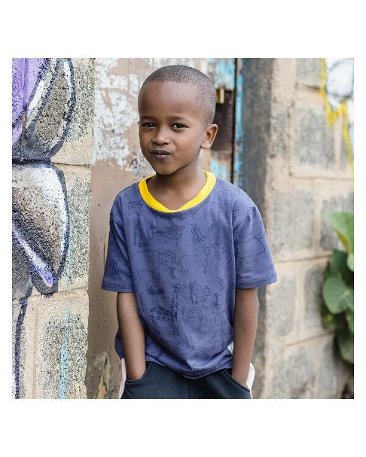 Kipepeo-Clothing Kinder T-Shirt aus Bio-Baumwolle WANYAMA charcoal grau