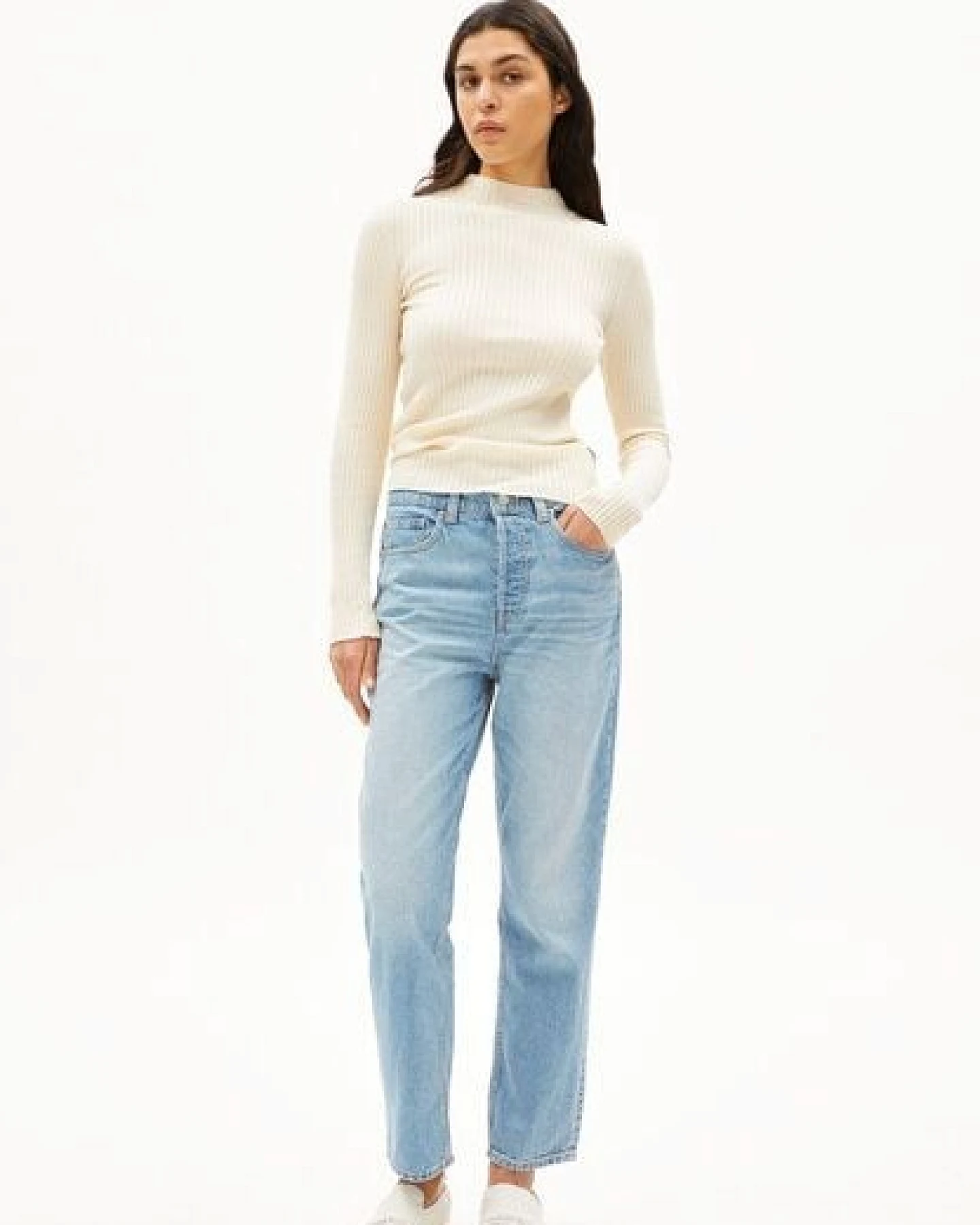 ARMEDANGELS ALAANIA Damen Pullover Slim Fit aus Bio-Baumwolle – Ansicht 4