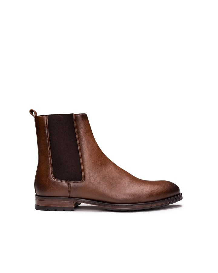 NAE Herren vegan Chelsea Boots Basti Braun