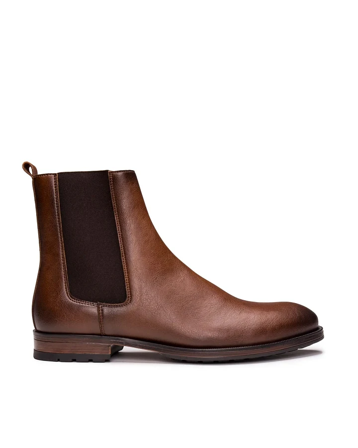 NAE Herren vegan Chelsea Boots Basti Braun