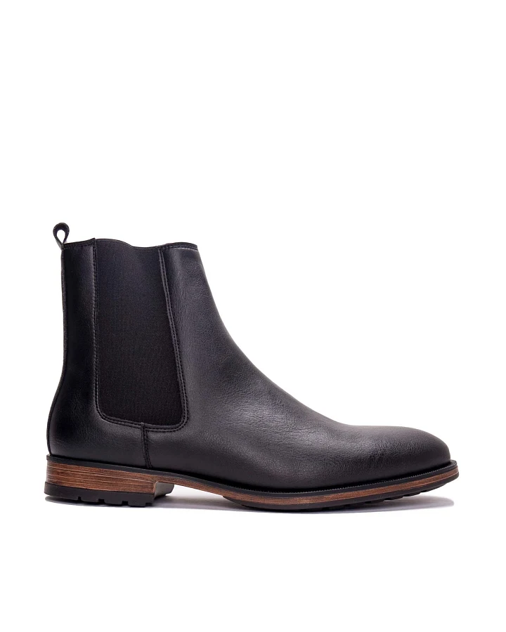 NAE Herren vegan Chelseastiefel Basti Schwarz