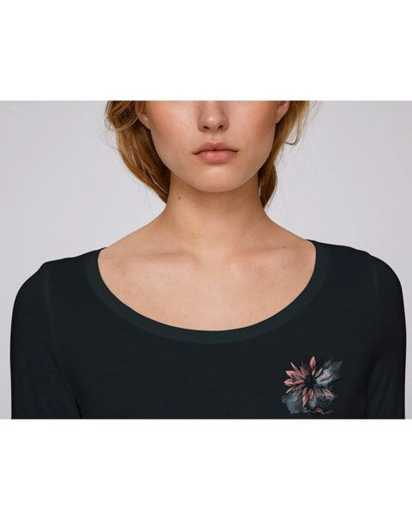 Human Family Bio Damen Longsleeve Shirt - Have Fun "Flower" – Ansicht 2