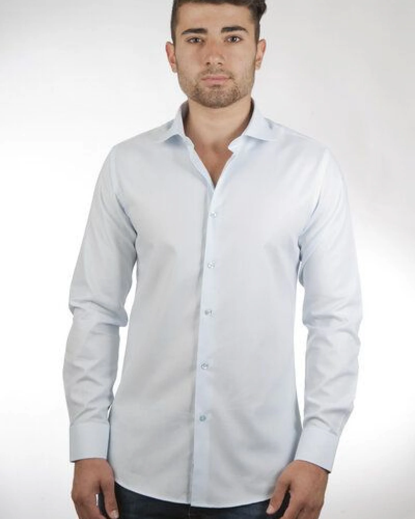 RIBESSE Herren Hemd aus Bio-Baumwolle slim fit Business Hemd – Ansicht 2