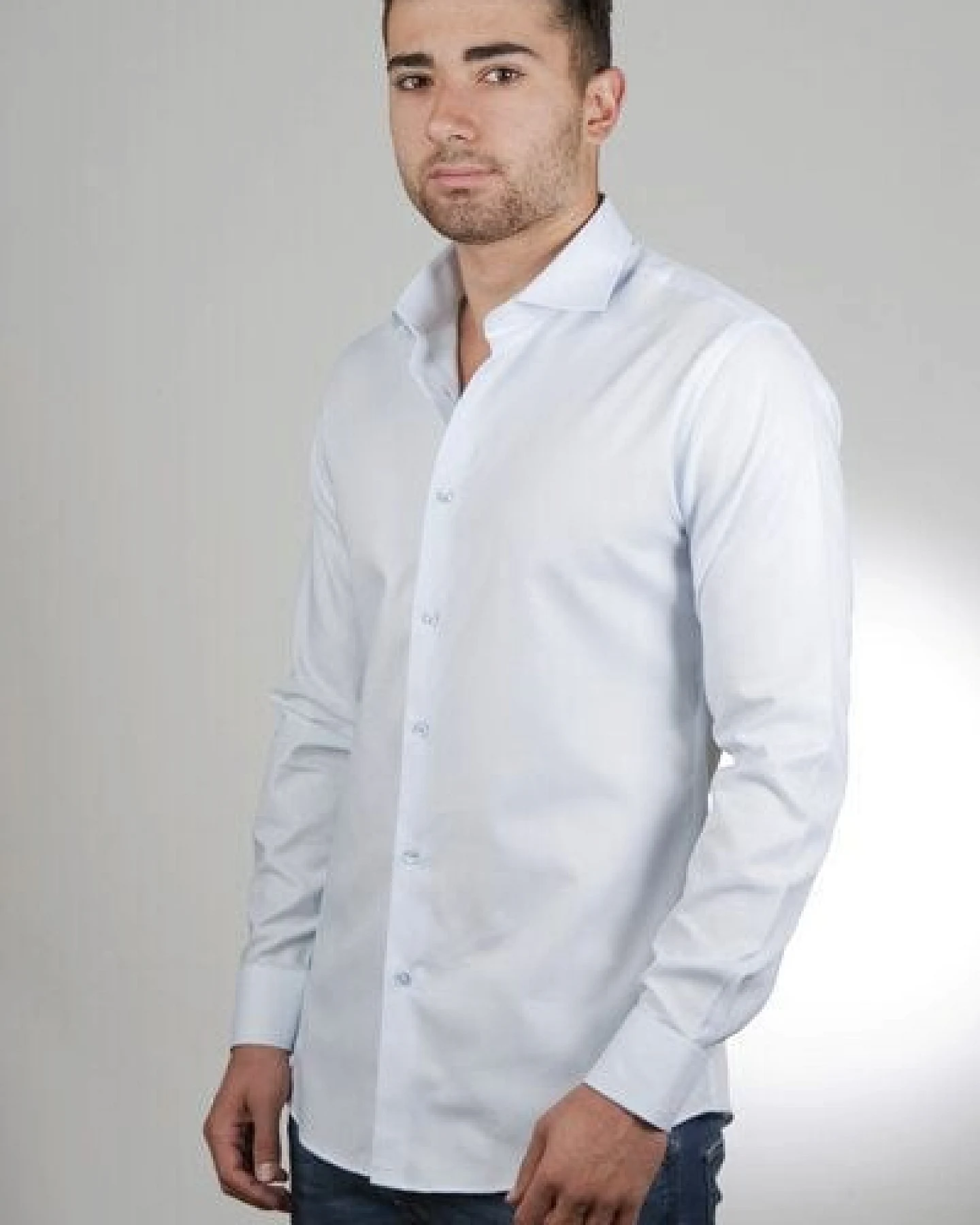 RIBESSE Herren Hemd aus Bio-Baumwolle slim fit Business Hemd – Ansicht 3