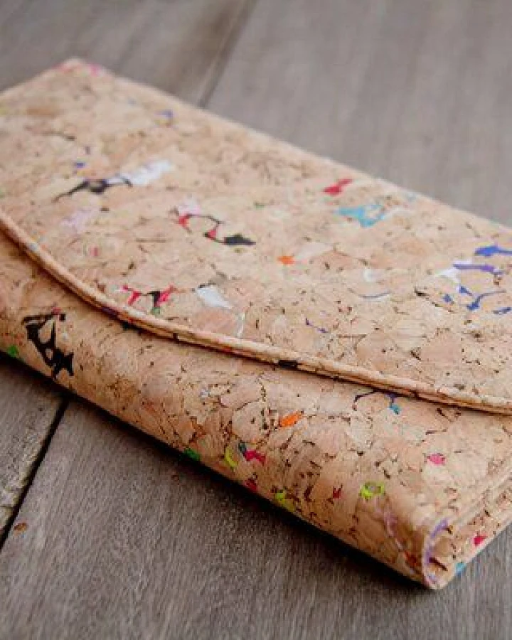 BY COPALA Portemonnaie - Vegan, Brieftasche aus Recycling-Kork Bunt