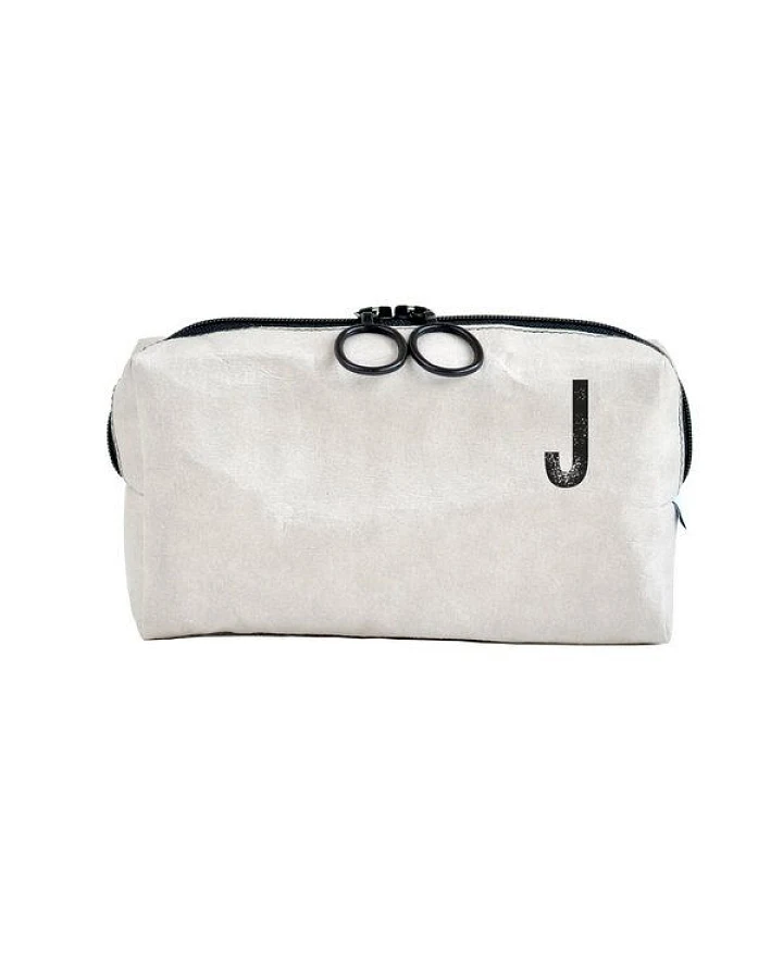 renna deluxe Kulturtasche und Kosmetiktasche mit Monogramm, vegan GRAU