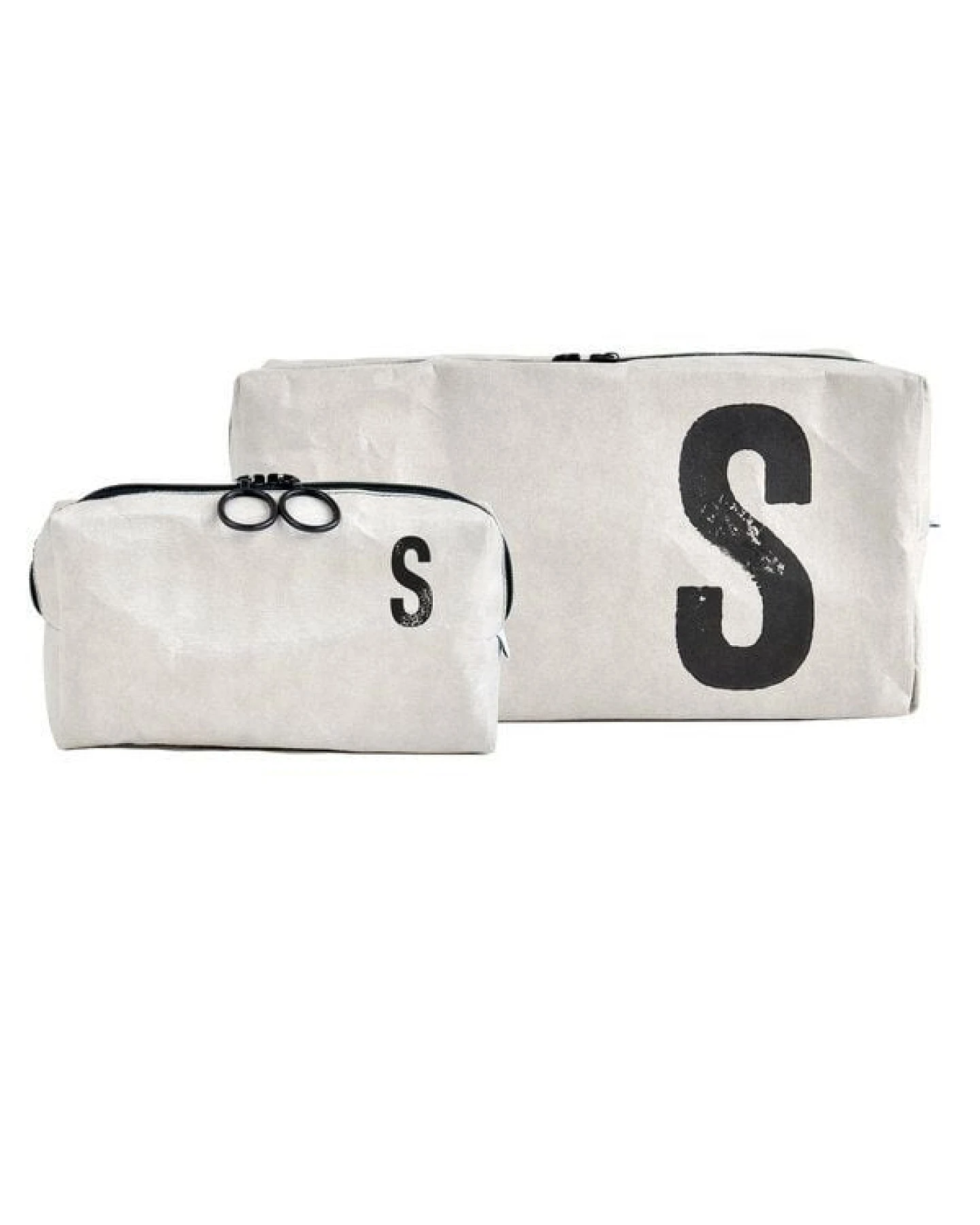 renna deluxe Kulturtasche und Kosmetiktasche mit Monogramm, vegan GRAU – Ansicht 3