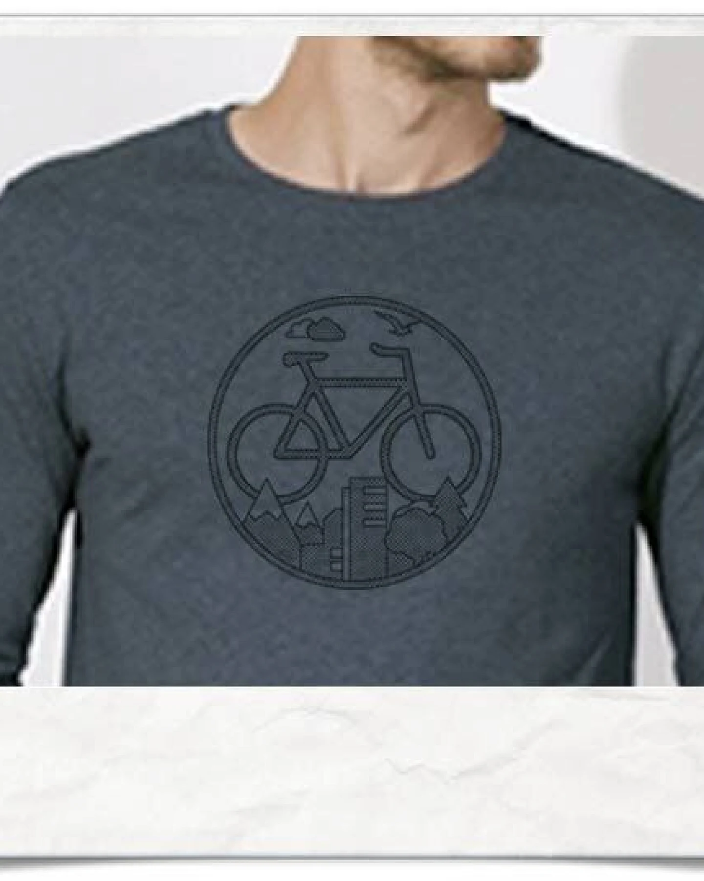 Picopoc Fahrrad / Bike / Stadt / Land / Natur / outdoor / Langarm T-Shirt in Blau & Schwarz – Ansicht 2