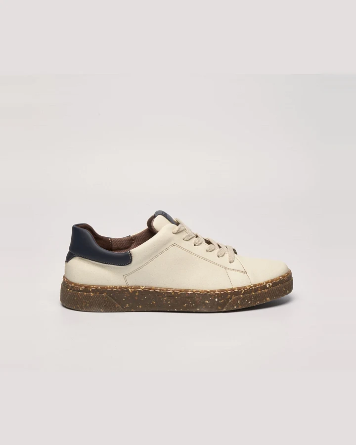 AGAZI Herren vegan Sneaker Jacob Beige + Marineblau