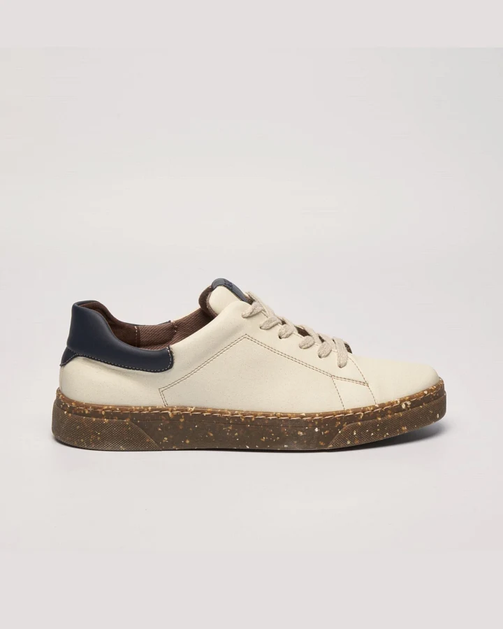 AGAZI Herren vegan Sneaker Jacob Beige + Marineblau