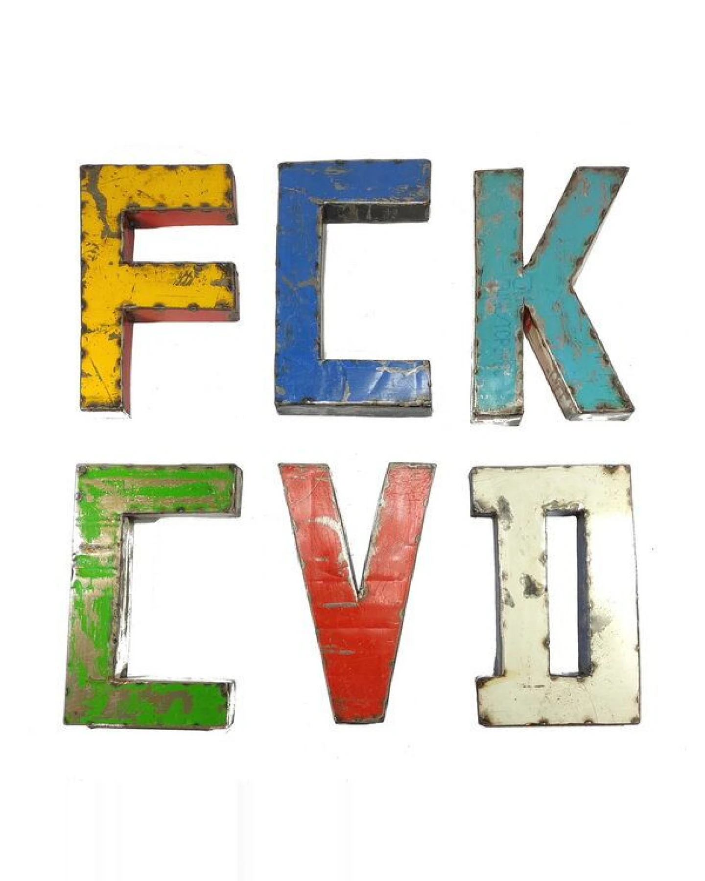 Moogoo Creative Africa Buchstabe A-Z aus recycelten Ölfässern -22cm- Post-Oil Industrial Upcycling – Ansicht 2