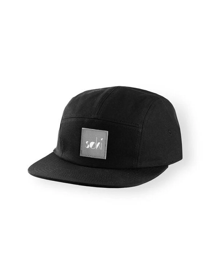 soki 5-Panel Cap aus Bio-Baumwolle schwarz