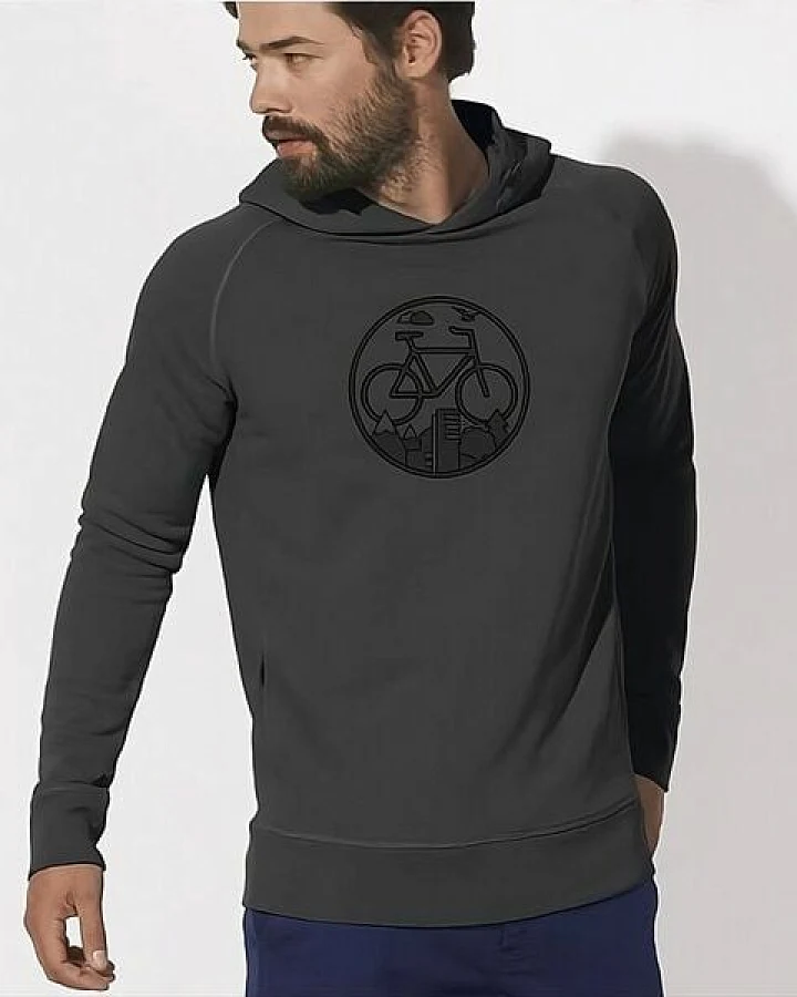 Picopoc Fahrrad / Bike Hoodie / Kapuzenpullover in Grau & Schwarz (dicke Qualität)