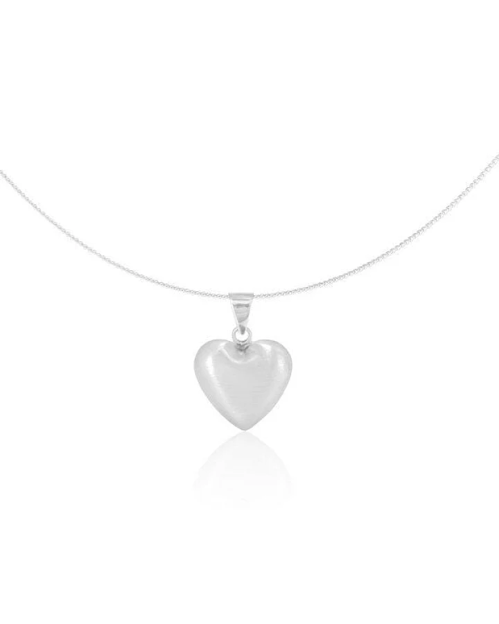 pakilia Silber Kette Herz matt Fair-Trade und handmade