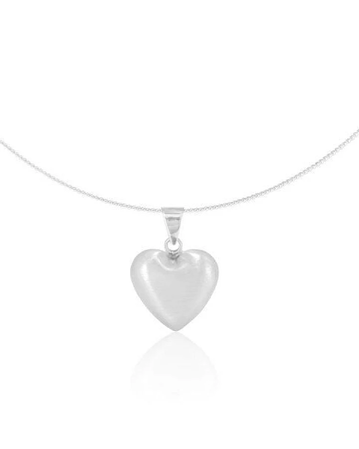 pakilia Silber Kette Herz matt Fair-Trade und handmade