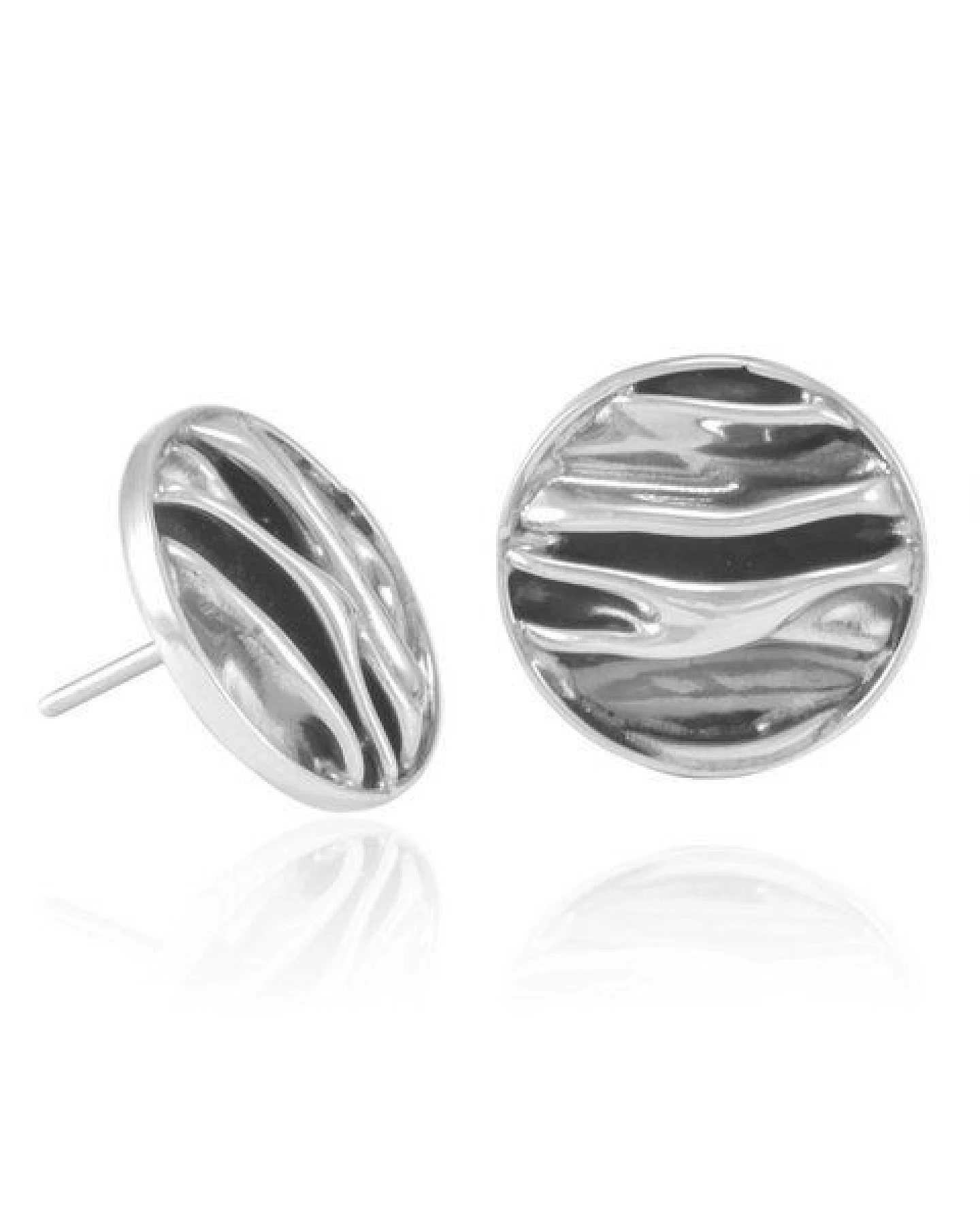 pakilia Silber Ohrringe Wellen rund Fair-Trade und handmade – Ansicht 2