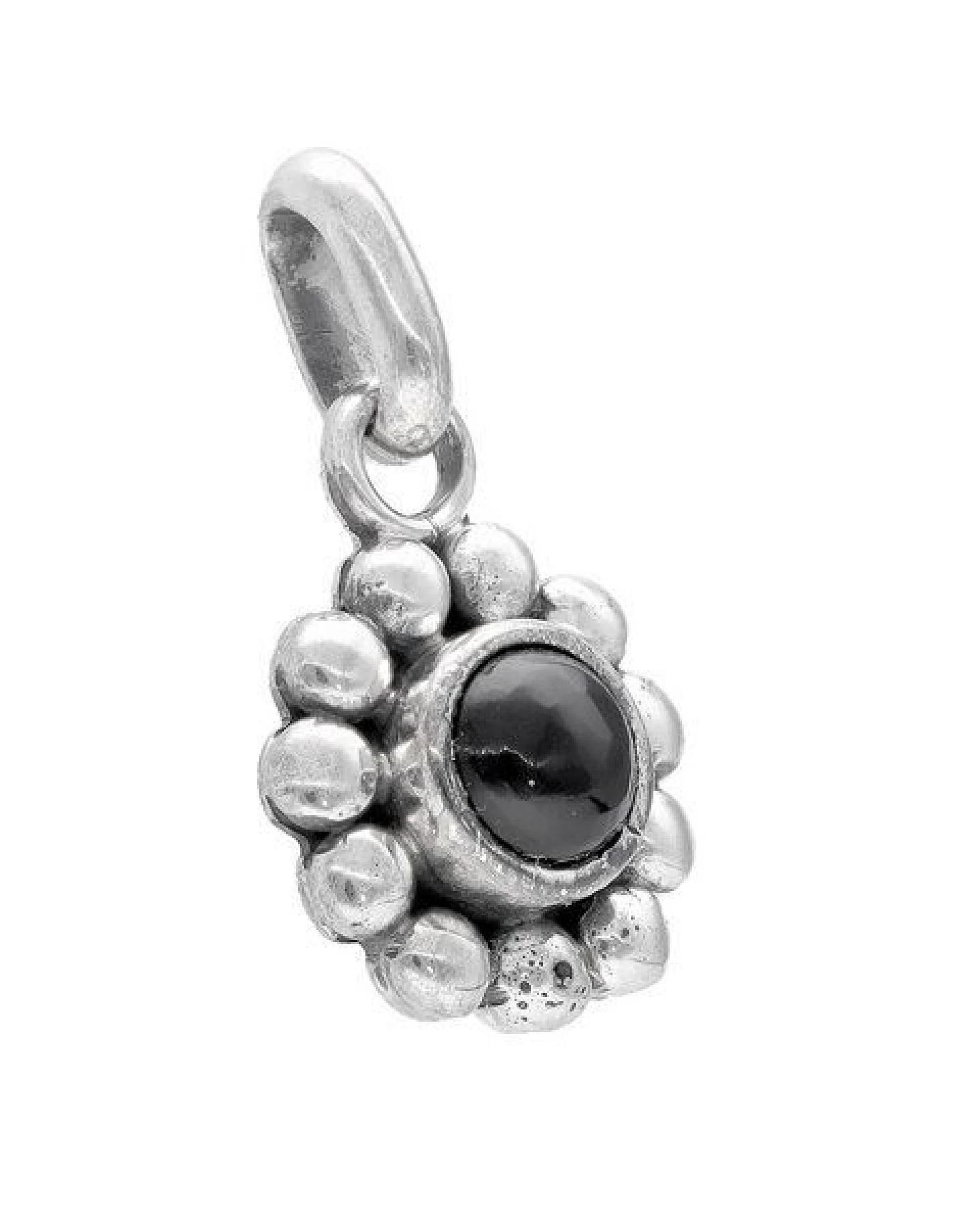 pakilia Silber Kette Blumen Obsidian Fair-Trade und handmade – Ansicht 3