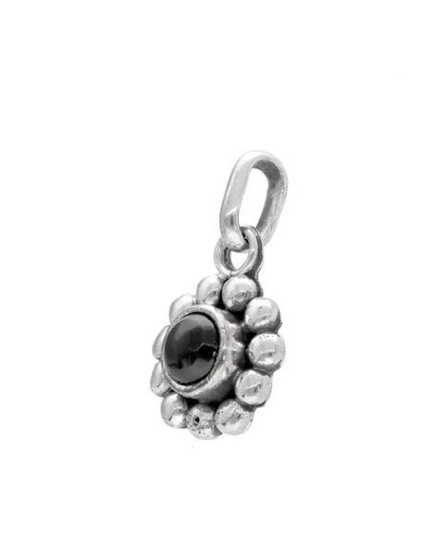 pakilia Silber Kette Blumen Obsidian Fair-Trade und handmade – Ansicht 2