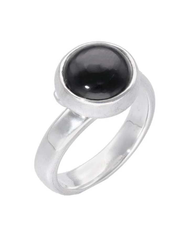 pakilia Silber Ring Obsidian Fair-Trade und handmade