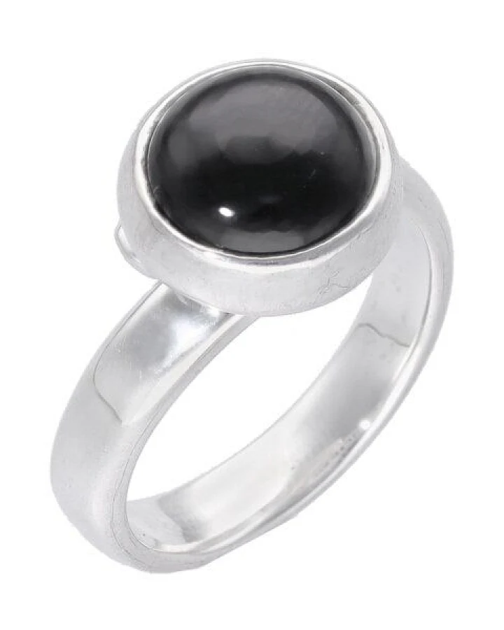 pakilia Silber Ring Obsidian Fair-Trade und handmade
