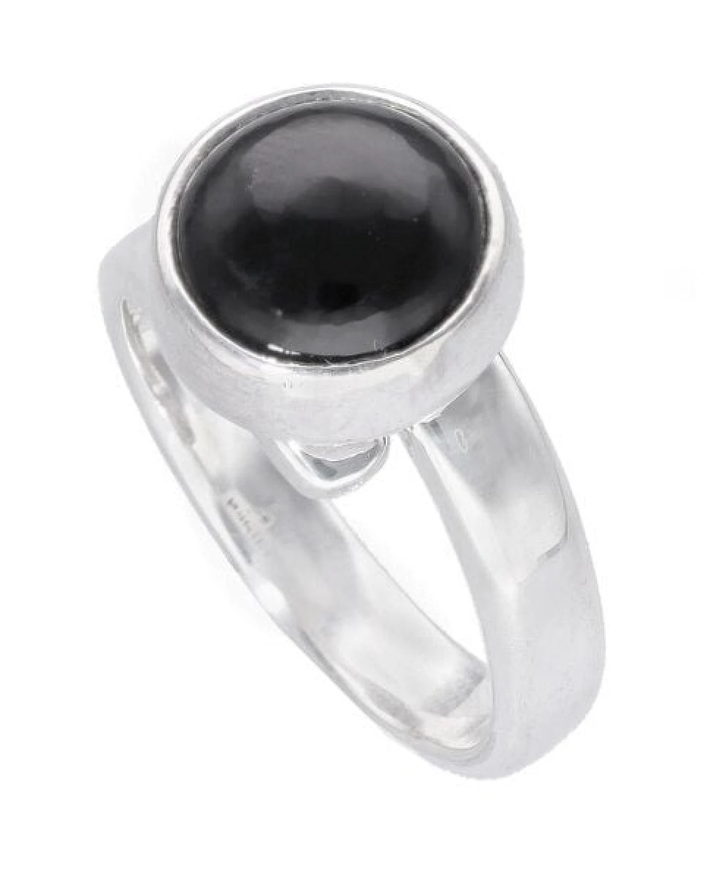 pakilia Silber Ring Obsidian Fair-Trade und handmade – Ansicht 2