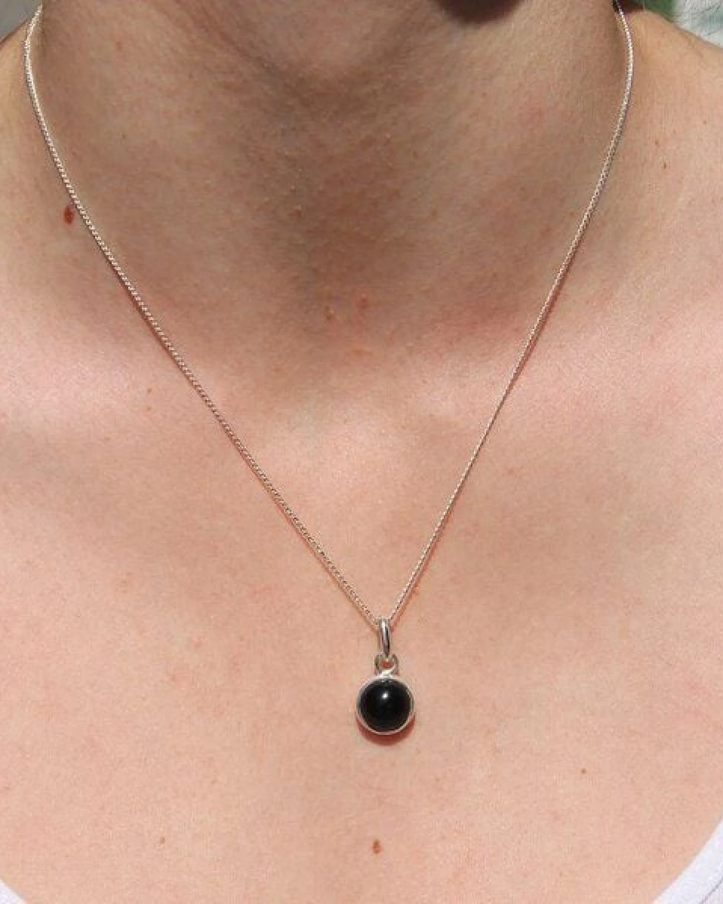 pakilia Silber Kette Obsidian Fair-Trade und handmade – Ansicht 4
