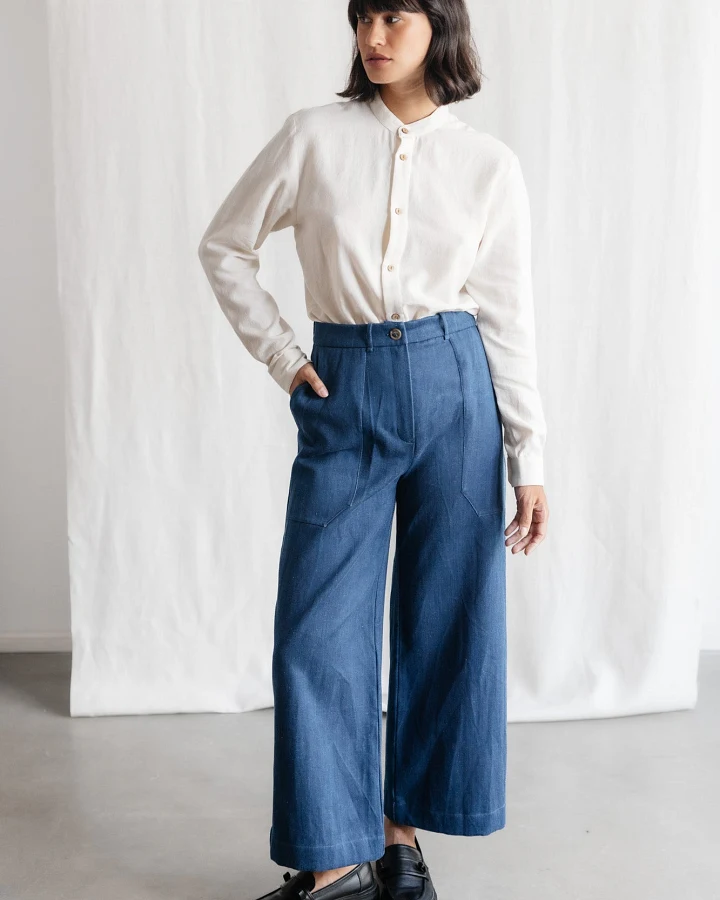 Jyoti Fair Works Damen vegan Hose Damini Denim Blau