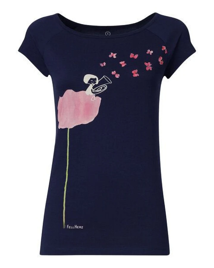 FellHerz Tubamädchen Cap Sleeve Damen T-Shirt petrol aus 100% Biobaumwolle