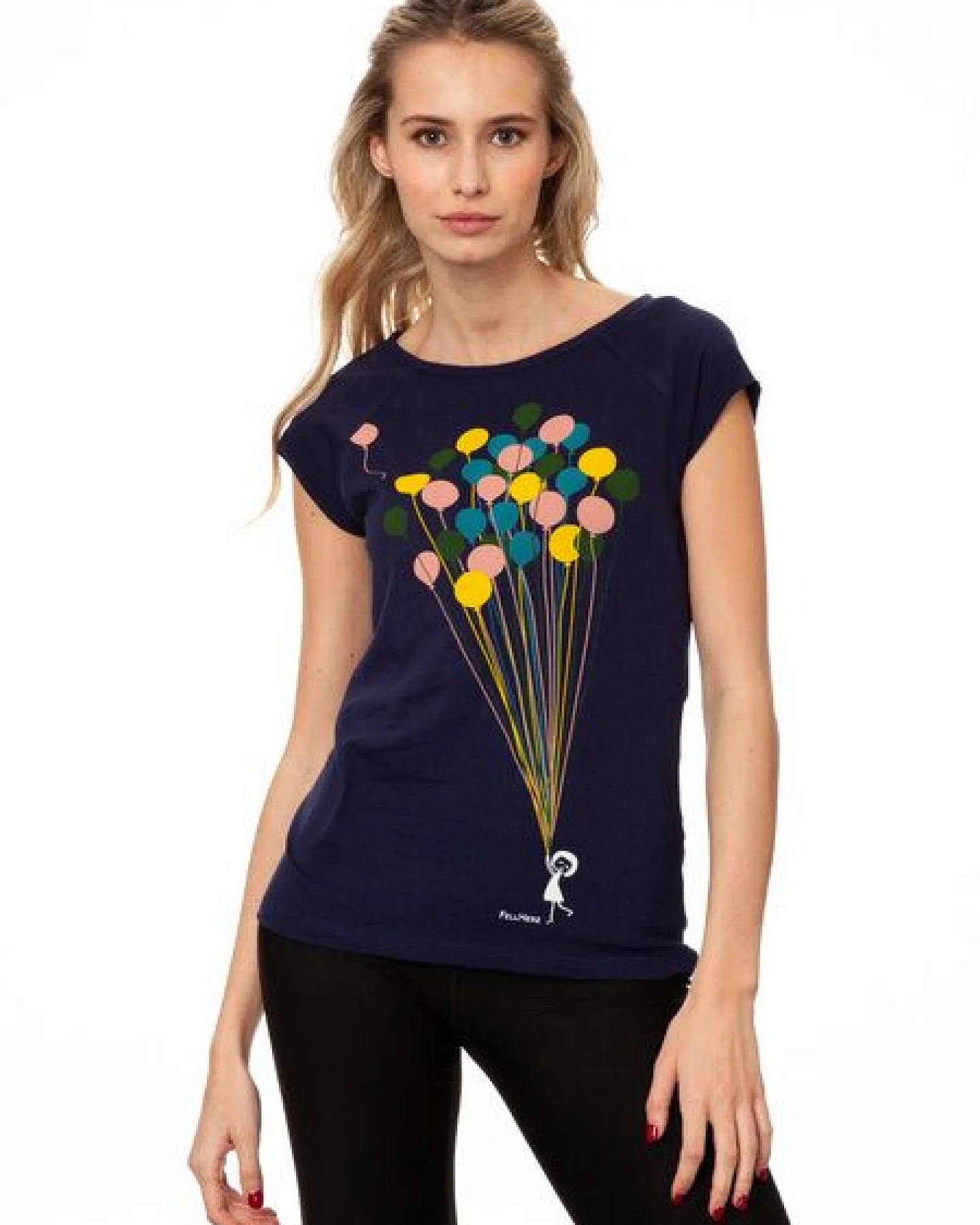 FellHerz Damen T-Shirt Balloons Girl Bio Fair – Ansicht 2