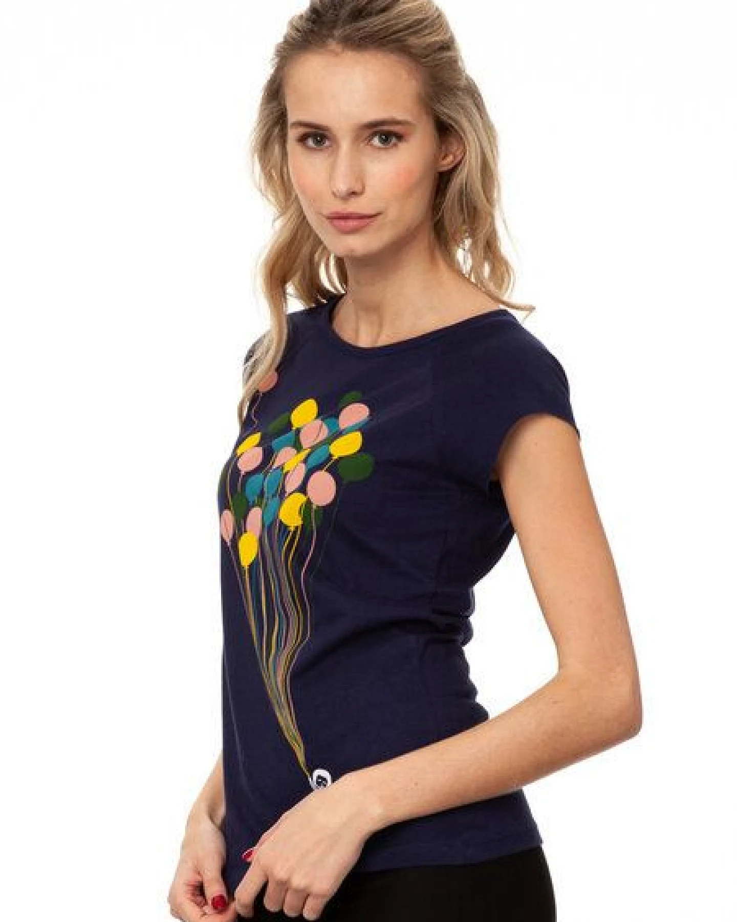 FellHerz Damen T-Shirt Balloons Girl Bio Fair – Ansicht 3