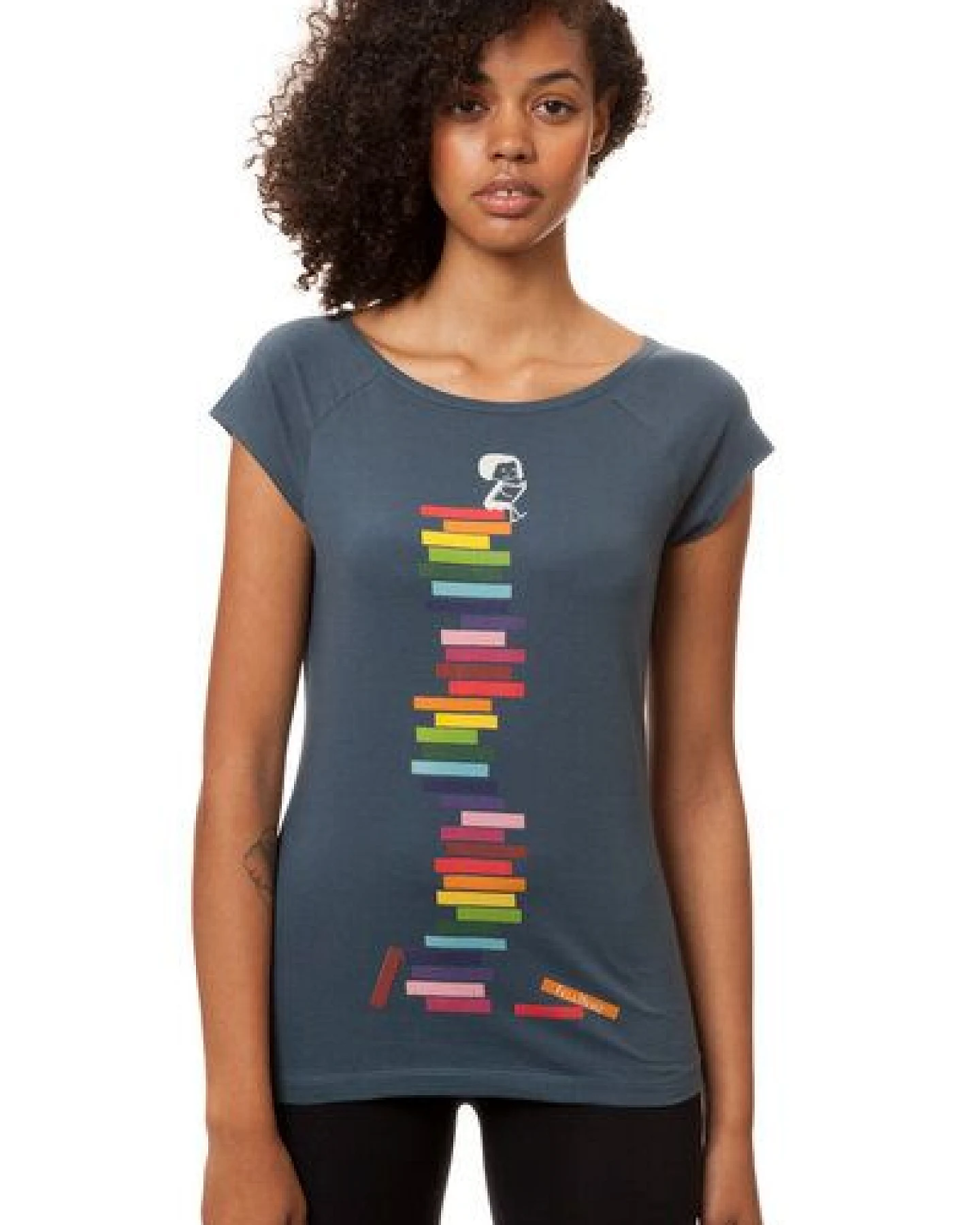 FellHerz Damen T-Shirt Books Girl Bio Fair – Ansicht 2