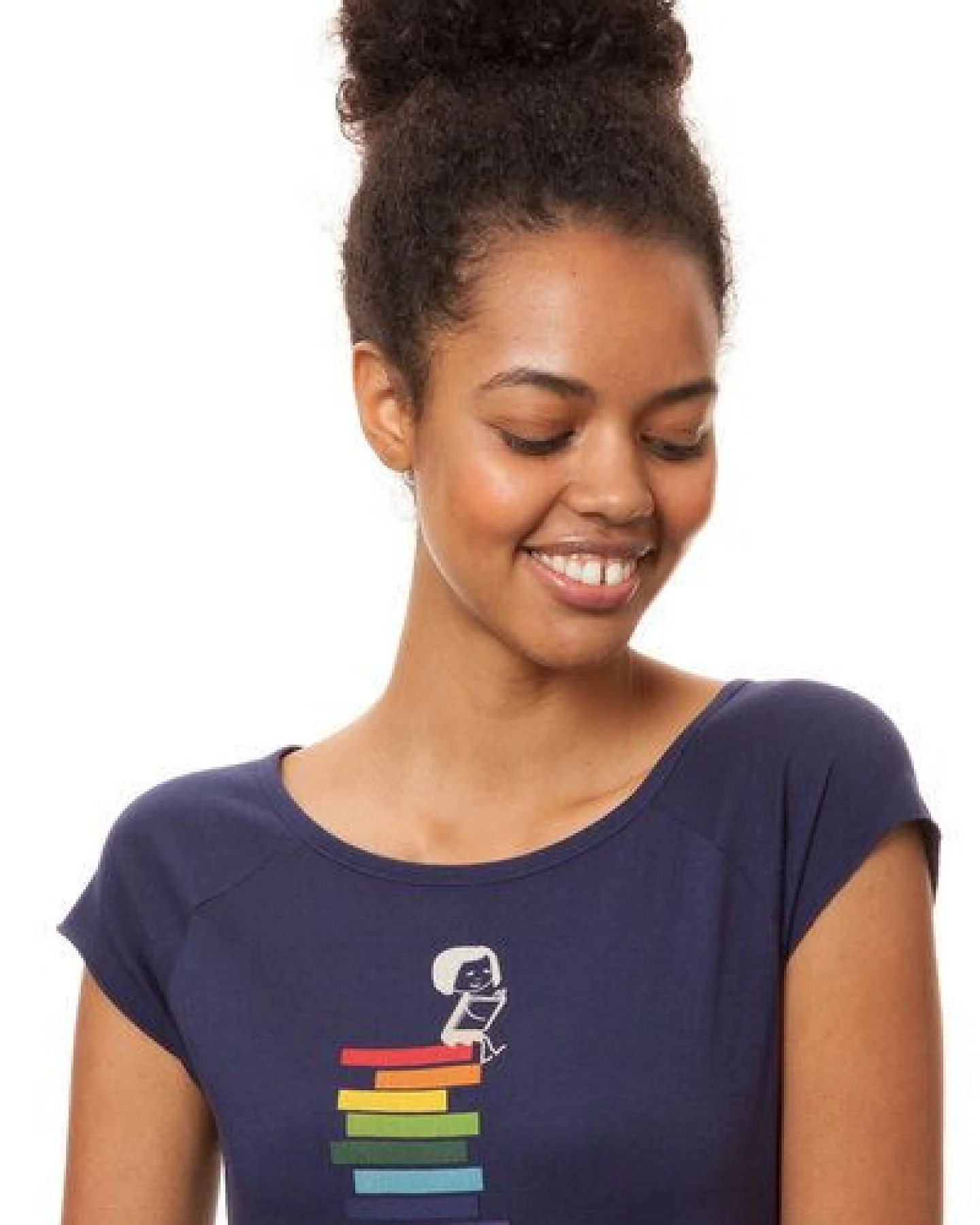FellHerz Damen T-Shirt Books Girl Bio Fair – Ansicht 2