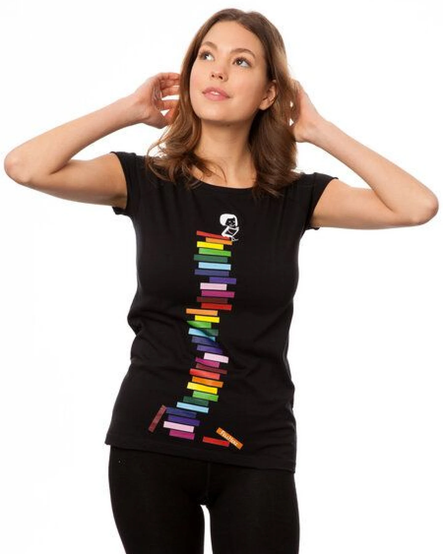 FellHerz Damen T-Shirt Books Girl Bio Fair – Ansicht 3