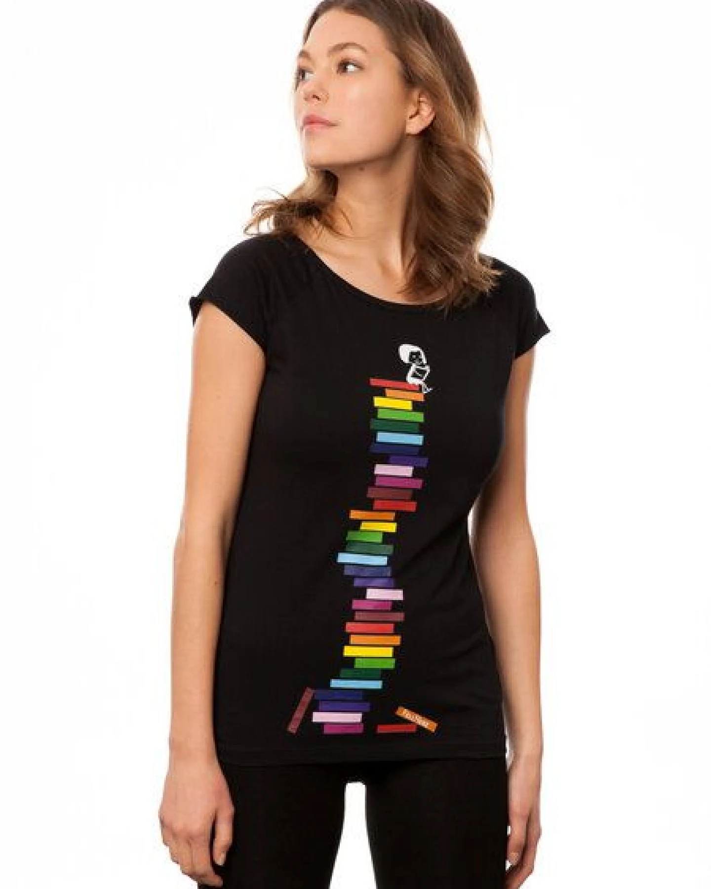 FellHerz Damen T-Shirt Books Girl Bio Fair – Ansicht 4