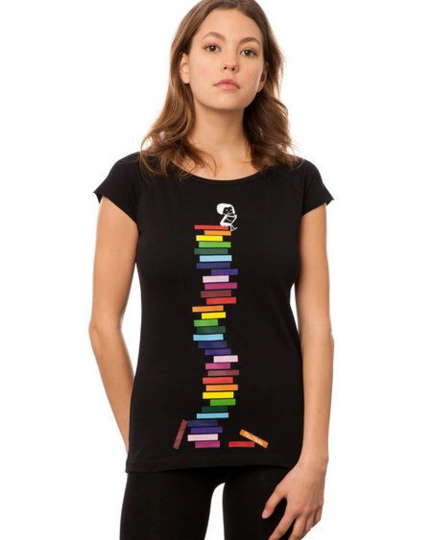 FellHerz Damen T-Shirt Books Girl Bio Fair – Ansicht 3