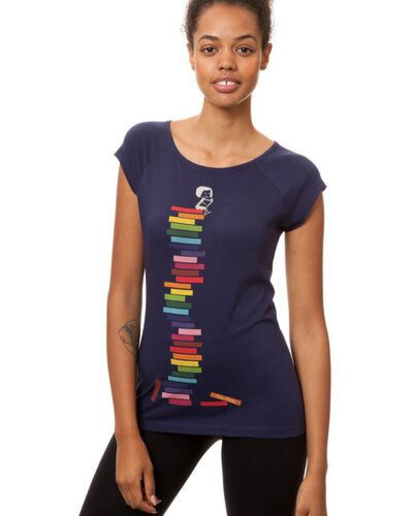 FellHerz Damen T-Shirt Books Girl Bio Fair – Ansicht 4
