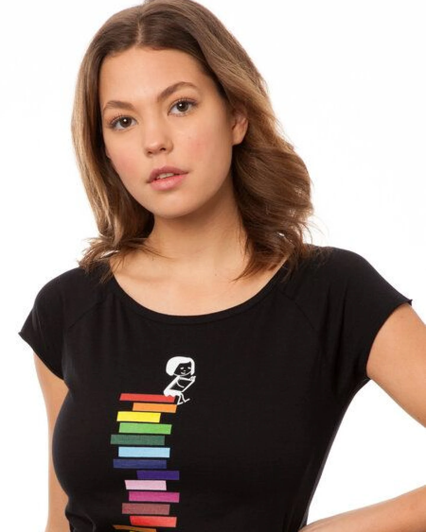 FellHerz Damen T-Shirt Books Girl Bio Fair – Ansicht 4